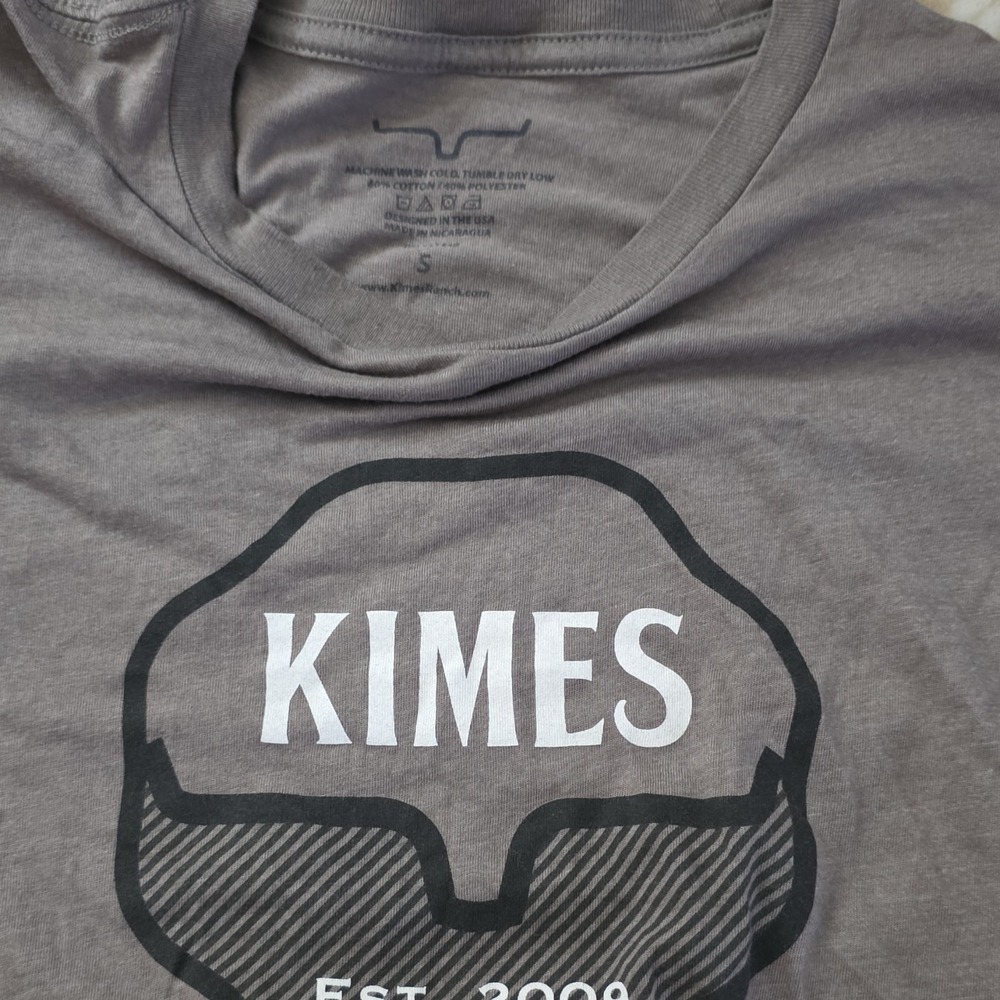 Kimes Men's Gray Graphic Logo Short Sleeve Crew Neck T-Shirt Size S